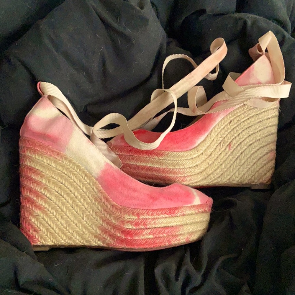 Tie dye Louboutin Wedges !! Super comfy